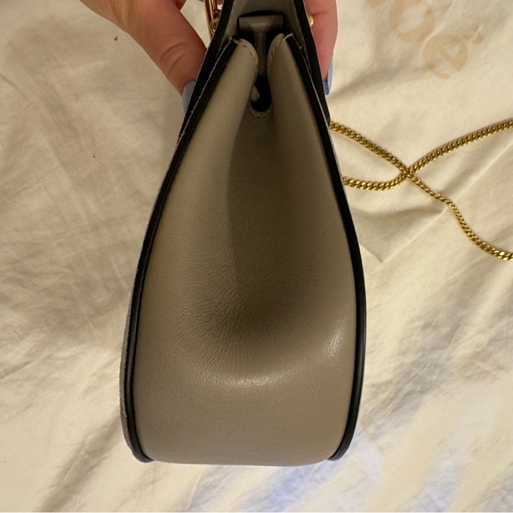 Chloe Drew Shoulder Bag in Multicolor Suede & Grey Leather with Gold Chain Strap - Picture 8 of 12